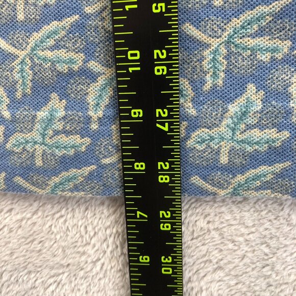 Bugle Boy Men's Polo Shirt Medium Blue Leaf Print Classic Retro Casual - Picture 6 of 8